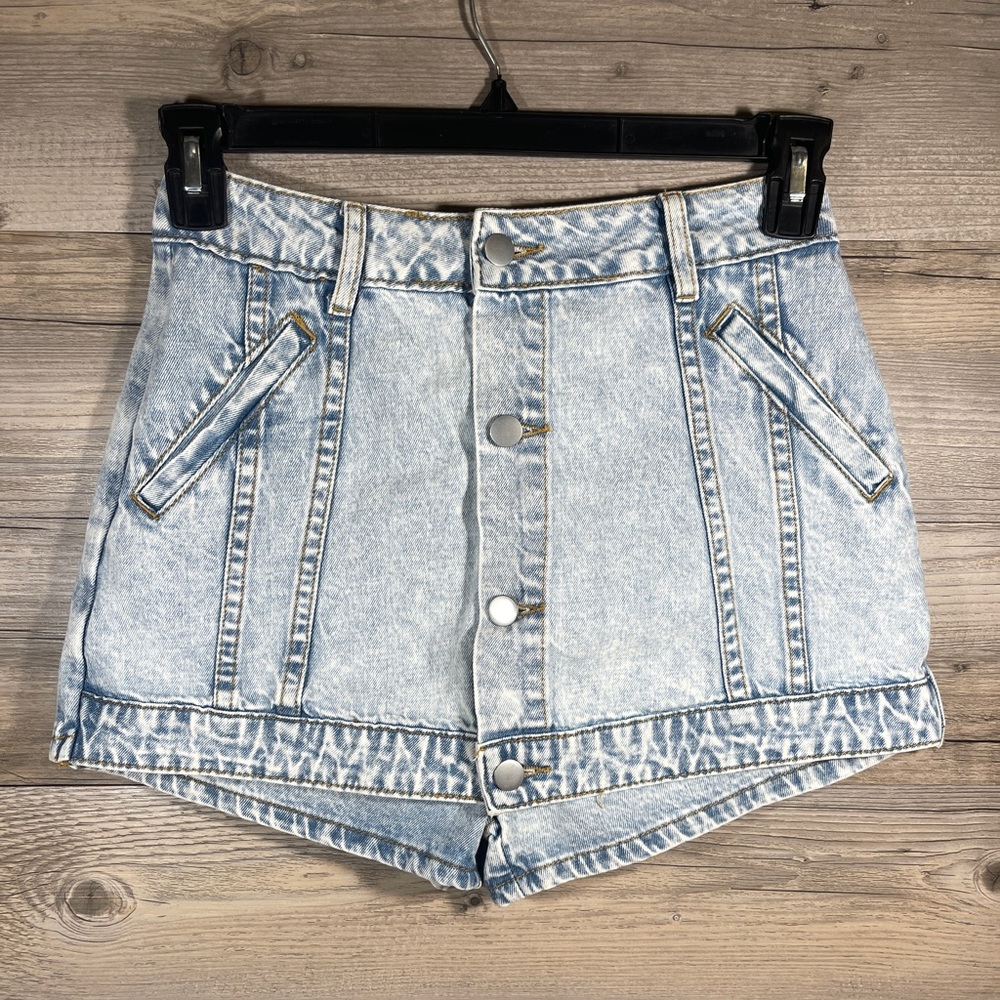 Button Up Denim Skort